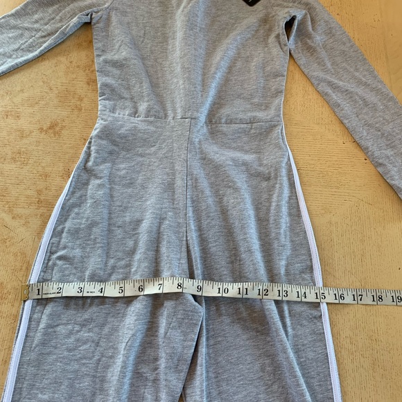 Prettylittlethings Grey Sports Stripe High Neck Jumpsuit - Picture 4 of 9